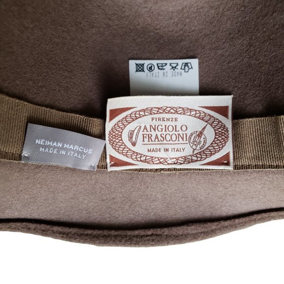 Designer Vintage Rabbit Hair Fedora Brown with Ribbon Trim - Picture 6 of 9